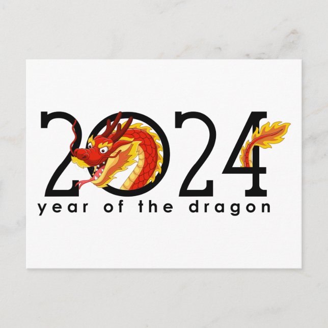 Carte postale de l'année chinoise du dragon de des (Devant)