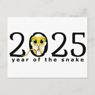 Carte postale de l'année chinoise du serpent en de