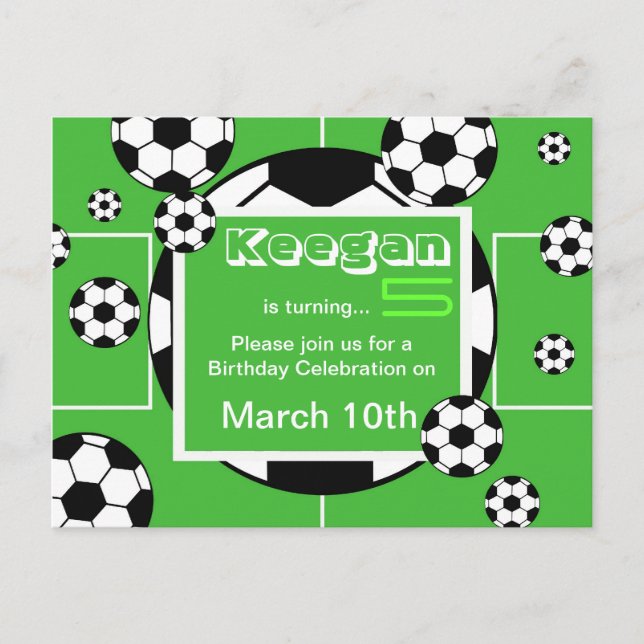 Carte postale de l'anniversaire de football (Devant)