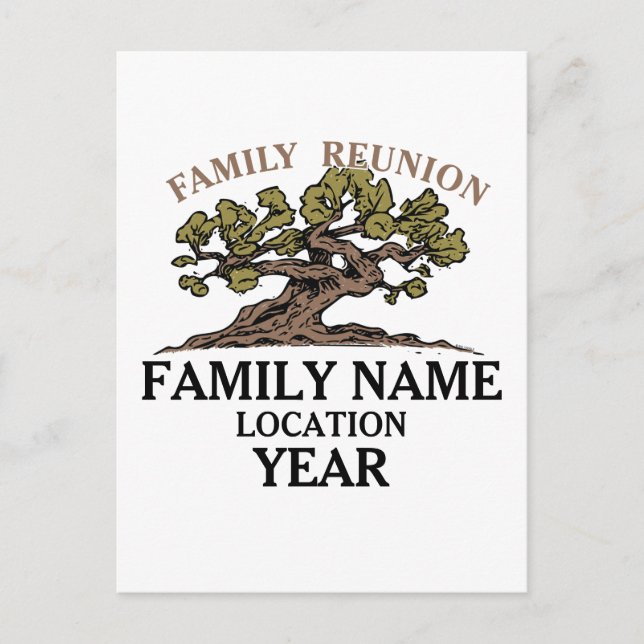 Carte postale de l'arbre de réunion familiale (Devant)