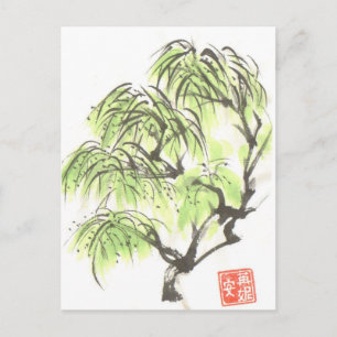 Carte postale de l'arbre saule pleureur