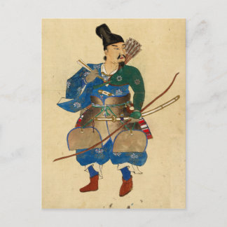 Carte postale de l'archer guerrier japonais