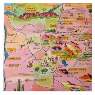 Carte postale de l'Arizona sur carreau de céramiqu