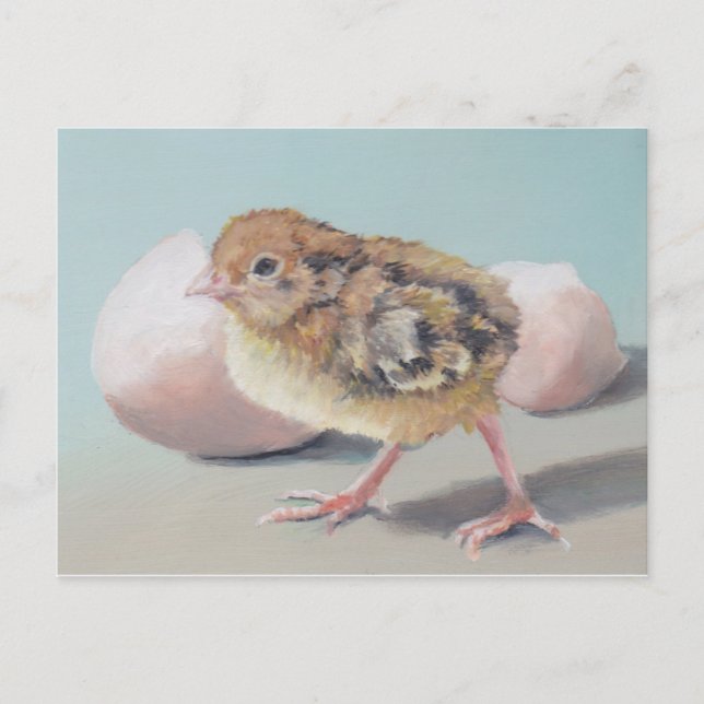 Carte postale de l'art de l'oiseau de poussin à éc (Devant)