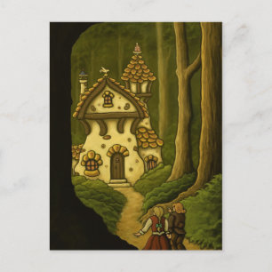 Carte postale de l'art féerique Hansel & Gretel