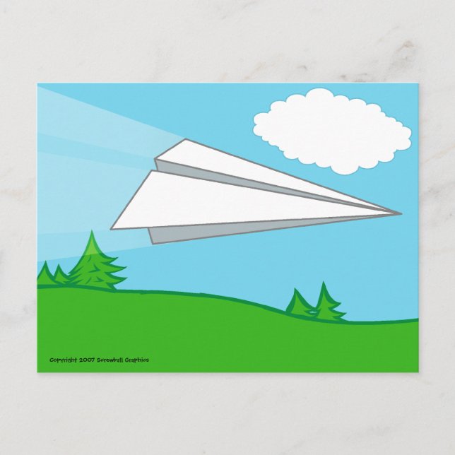 Carte postale de l'avion papier (Devant)