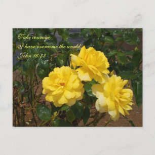 Carte postale de l'écriture J'ai surmonté le monde