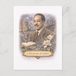 Carte postale de l'écrivain Langston Hughes de sty