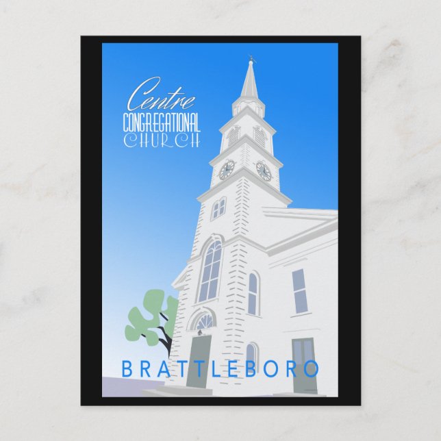 Carte postale de l'Église congrégationnelle du Cen (Devant)