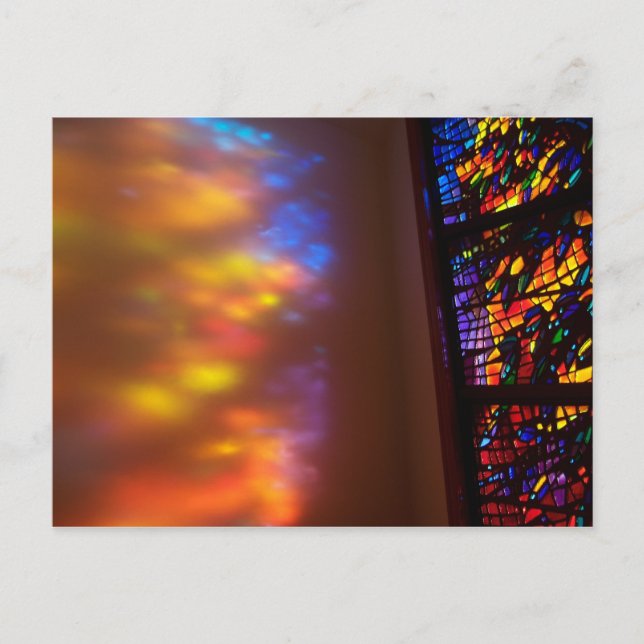 Carte postale de l'église en verre tendu de la fen (Devant)