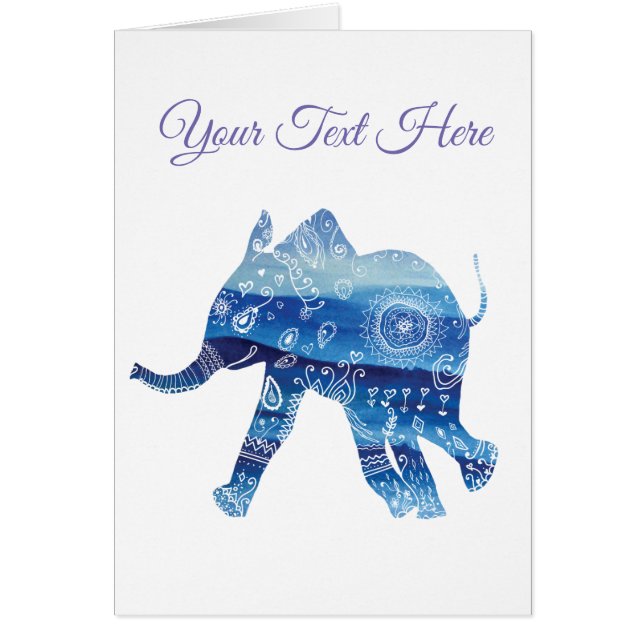 Carte postale de l'éléphant Mandala (Devant)