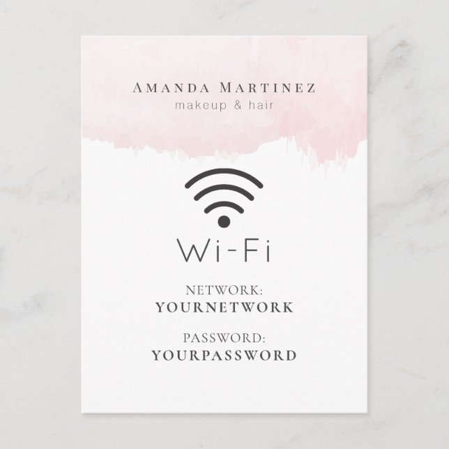 Carte postale de l'enseigne Wi-Fi couleur rose vif (Devant)