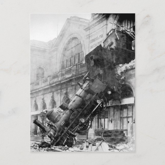 carte postale de l'épave du train (Devant)
