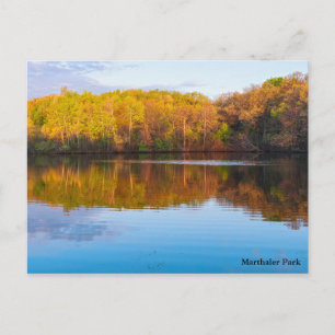carte postale de l'étang et des bois du parc Marth