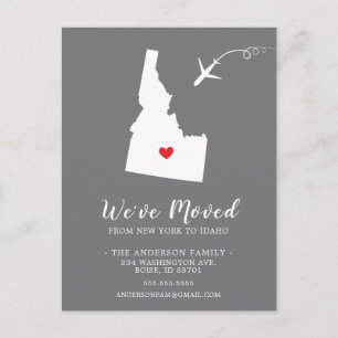 Carte postale de l'État de déplacement IDAHO