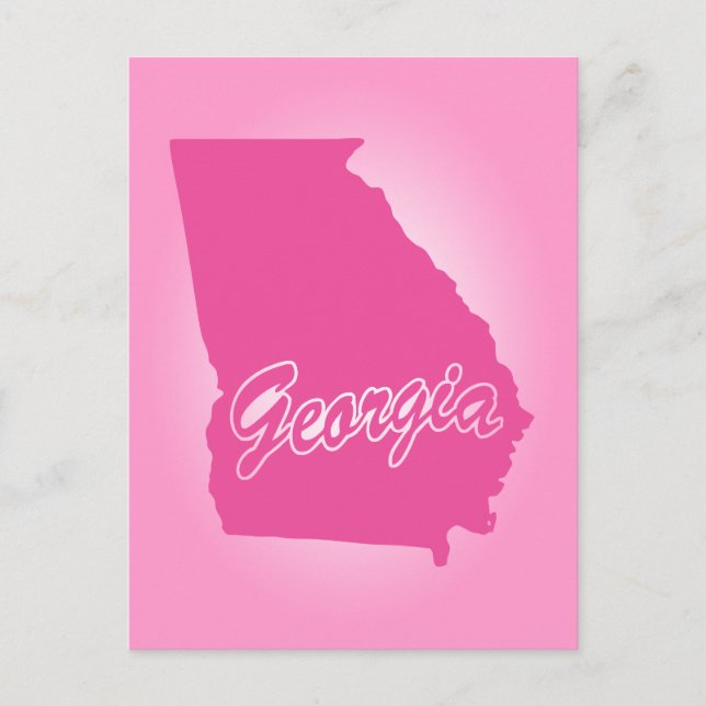 Carte postale de l'État de Géorgie rose (Devant)