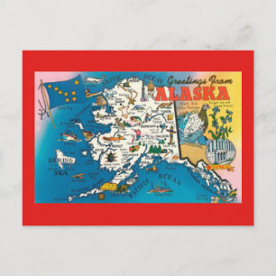 Carte postale de l'état de l'Alaska