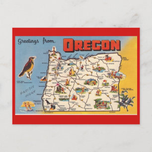 Carte postale de l'État de l'Oregon