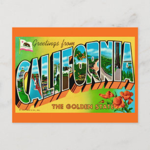 Carte postale de l'État doré de Californie