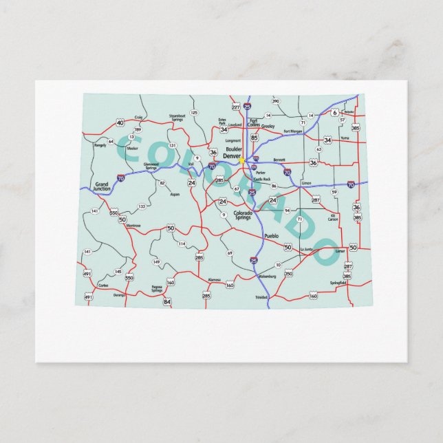 Carte postale de l'État du Colorado (Devant)