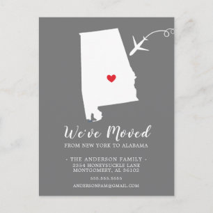 Carte postale de l'État Faire-part Alabama