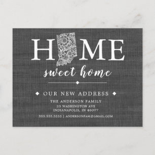 Carte postale de l'État INDIANA Moving Faire-part