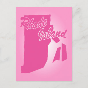 Carte postale de l'État rose de Rhode Island