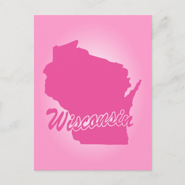 Carte postale de l'État rose Wisconsin (Devant)