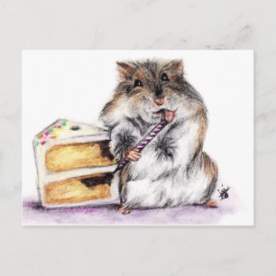 Carte postale de l'heure d'anniversaire (Hamster)