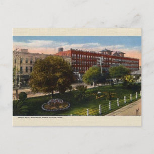 Carte postale de l'hôtel Brazos vintage Houston Te