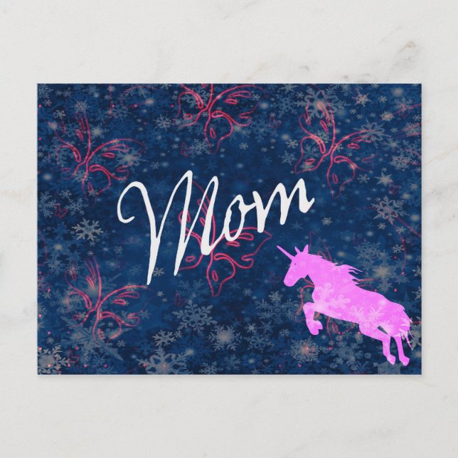 Carte postale de licorne maman (Devant)