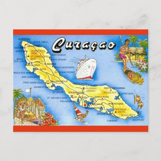 Carte postale de l'île de Curaçao (Devant)