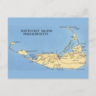 Carte postale de l'île de Nantucket très bleue
