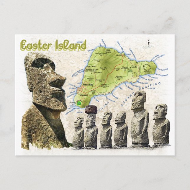 Carte postale de l'île de Pâques (Devant)