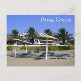 Carte postale de l'île de Paros, Grèce Parasols