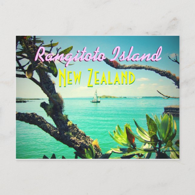 Carte postale de l'île de Rangitoto, Nouvelle-Zéla (Devant)