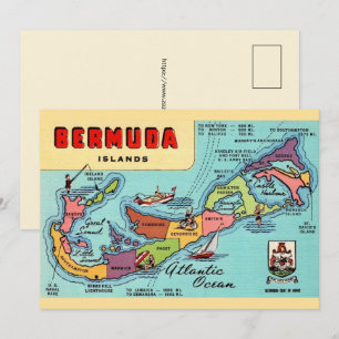 Carte postale de l'île des Bermudes 5x7