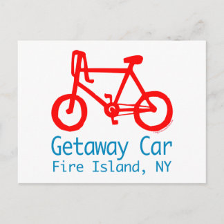 Carte postale de l'île Fire à vélo