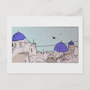 Carte postale de l'île grecque de Santorin