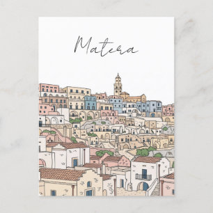 Carte postale de l'illustration de voyage Matera I