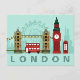Carte postale de l'illustration mignonne Londres