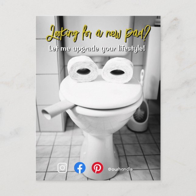carte postale de l'immobilier crampé toilette (Devant)