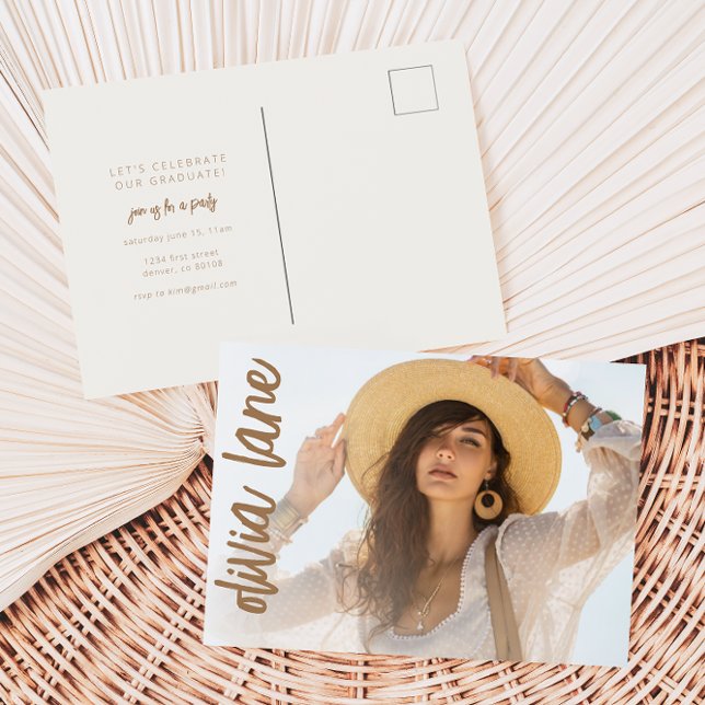 Carte postale de l'invitation de la fête de gradua (Créateur téléchargé)