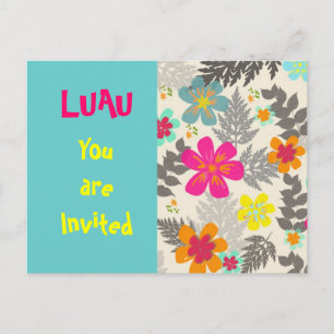 Carte postale de l'invitation de Luau Time party