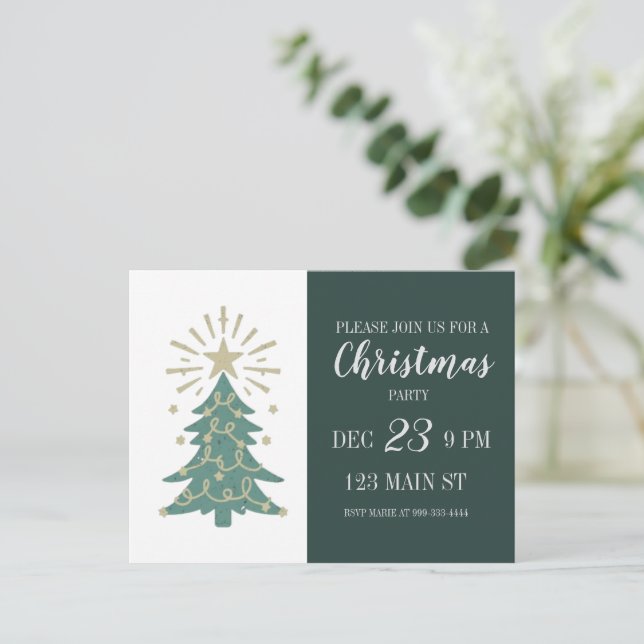 Carte postale de l'invitation de Noël simple (Debout devant)