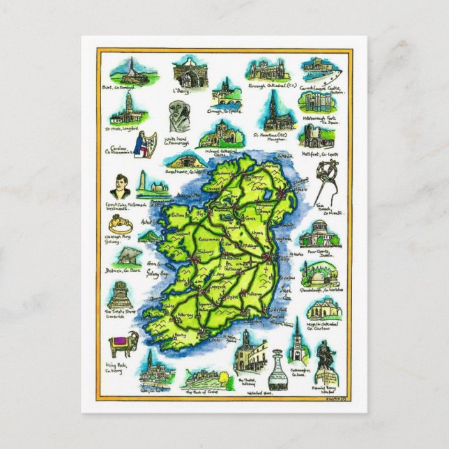 Carte postale de l'Irlande rétro (Devant)