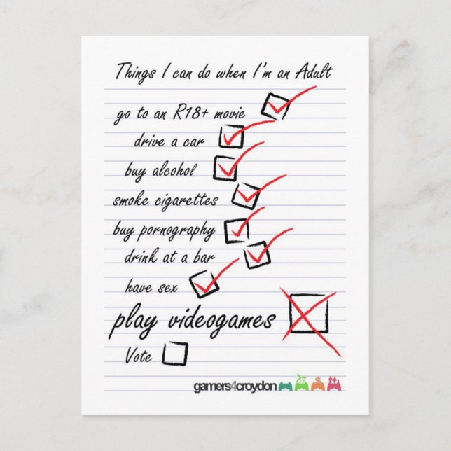 Carte postale de liste de contrôle (Devant)
