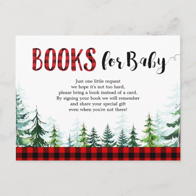 Carte postale de livres pour bébé en forêt de bûch (Devant)