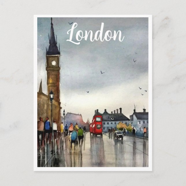 Carte postale de London watercolor (Devant)