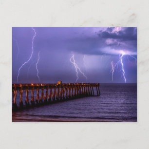 Carte postale de l'orage avec éclairs en Floride à